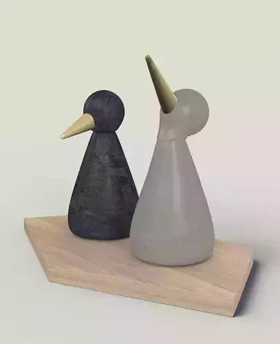 Birds Figurine - Modern Decor Object