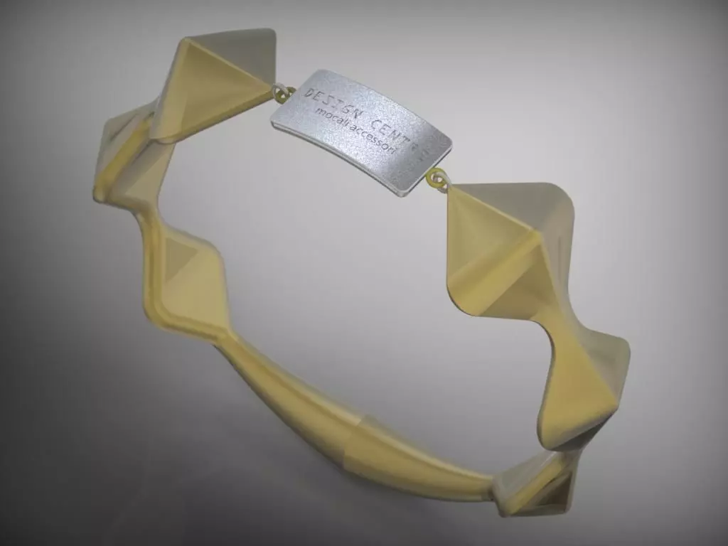 BRACIALLE gold bracelet with silver tag 3D print model