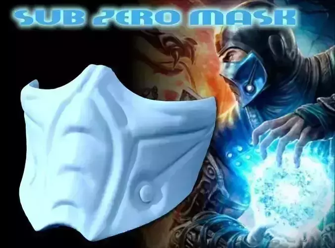 Sub Zero Mask - Full Size Mortal Kombat Free 3D print model