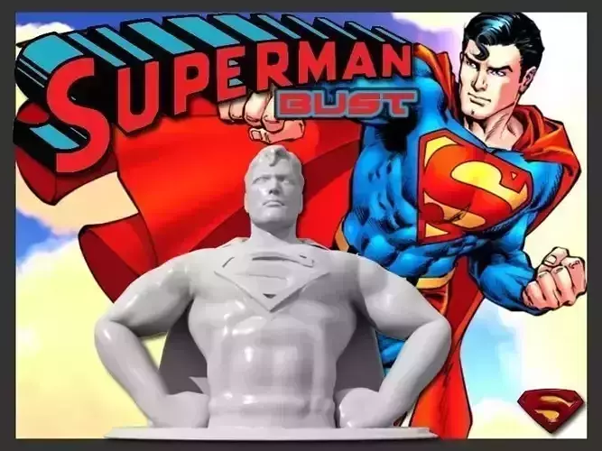 Superman Bust HD 10MB Free 3D print model