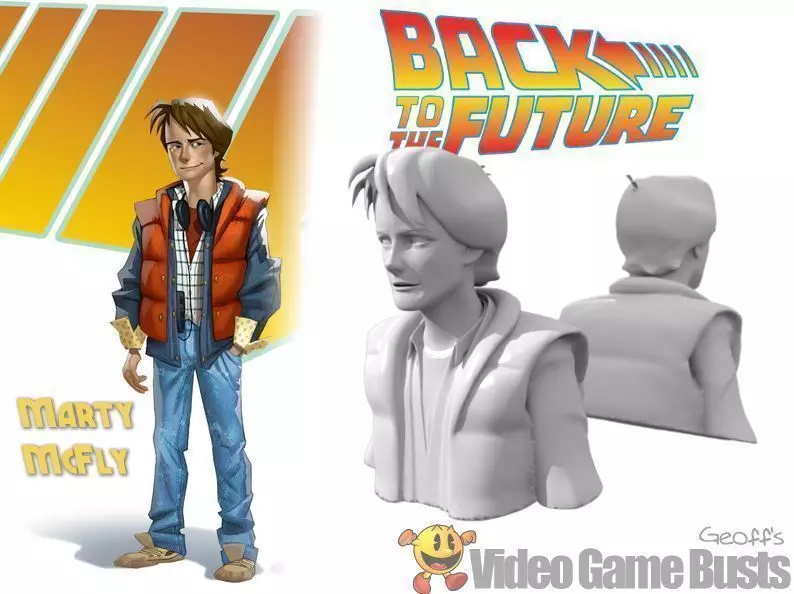 Marty McFly Game Character Bust Free 3D print model_0