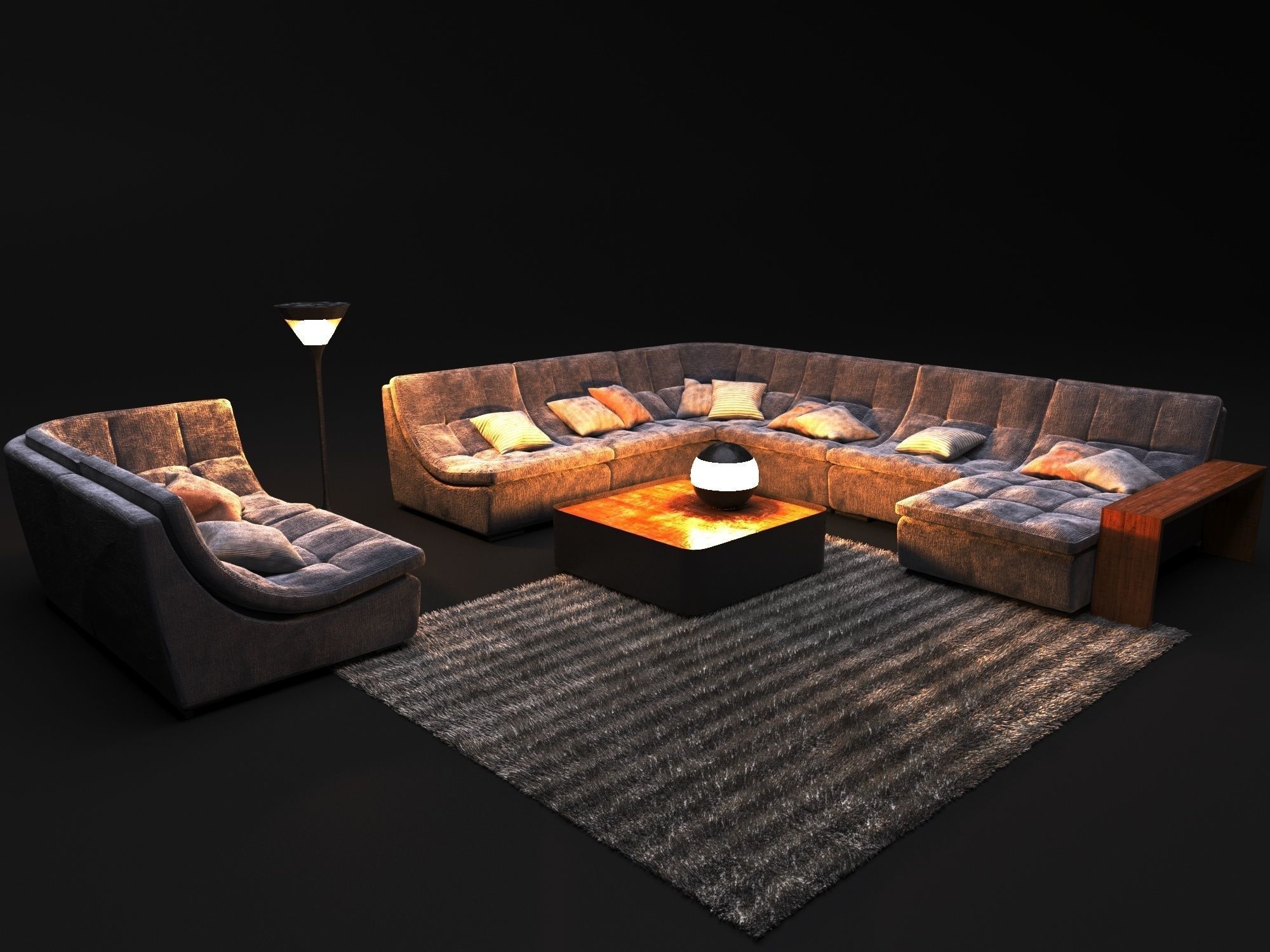 Elegant sofa Albert Shtein LOURENS 3D model_2