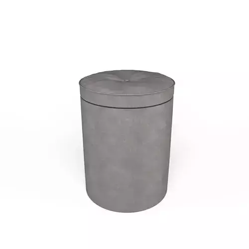 Realistic Round Leather Pouffe