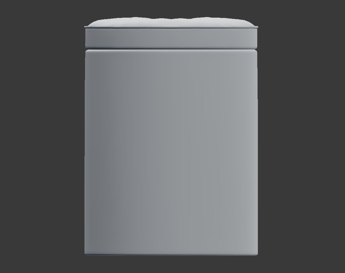 Realistic Round Leather Pouffe 3D model_6