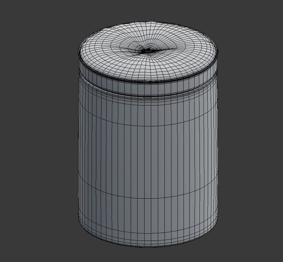 Realistic Round Leather Pouffe 3D model_5