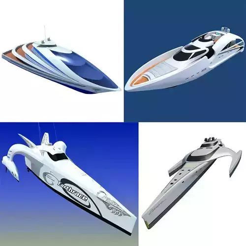 Collection of 4 Luxury Yachts  3D model