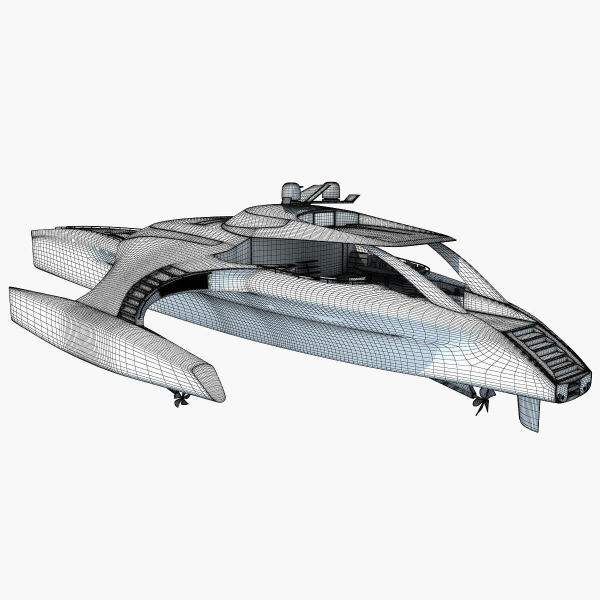 Collection of 4 Luxury Yachts  3D model_63