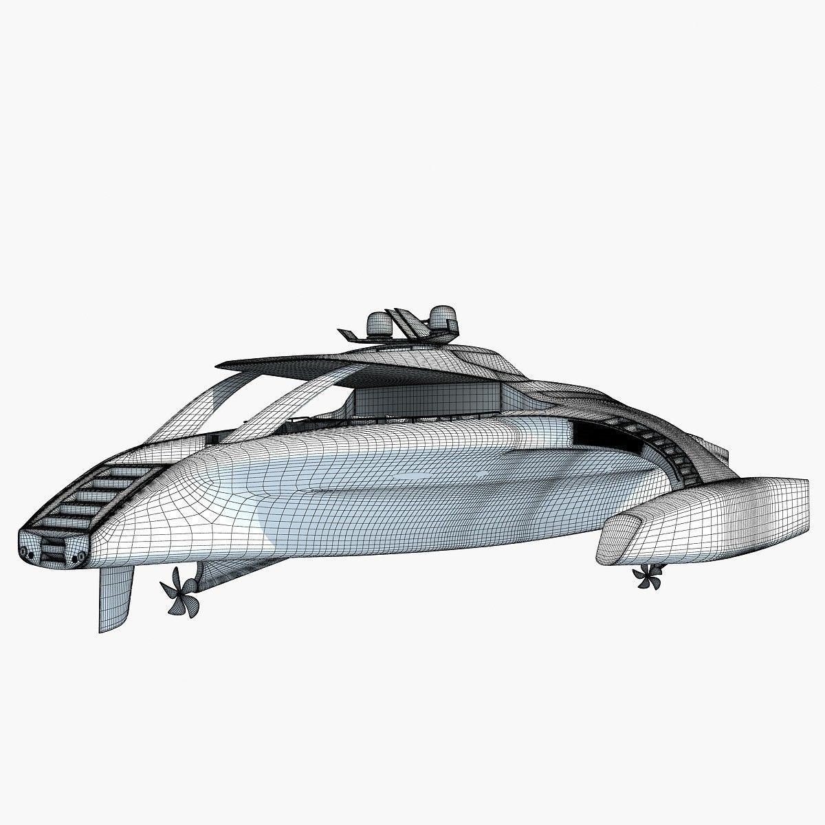 Collection of 4 Luxury Yachts  3D model_9