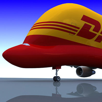 DHL Large Airbus  3D model_7