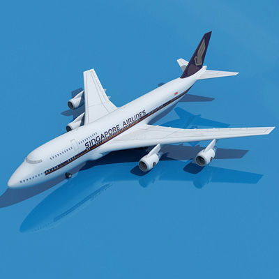 Singapore Airlines Boeing 747 3D model_2