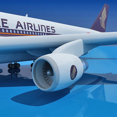Singapore Airlines Boeing 747 3D model_5