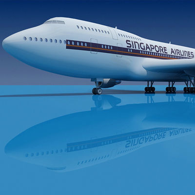 Singapore Airlines Boeing 747 3D model_4