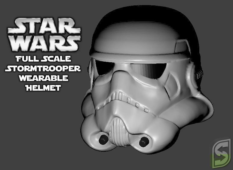 Full Scale Stormtrooper Helmet wearable 3D print model_1