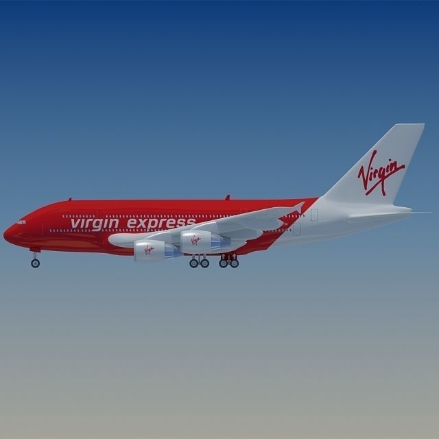 Virgin Express Model Airbus A380 3D model_1