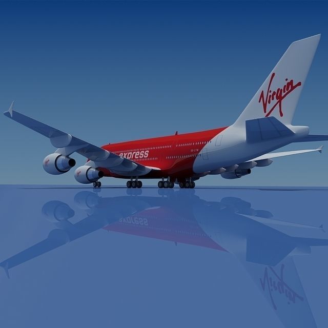 Virgin Express Model Airbus A380 3D model_2