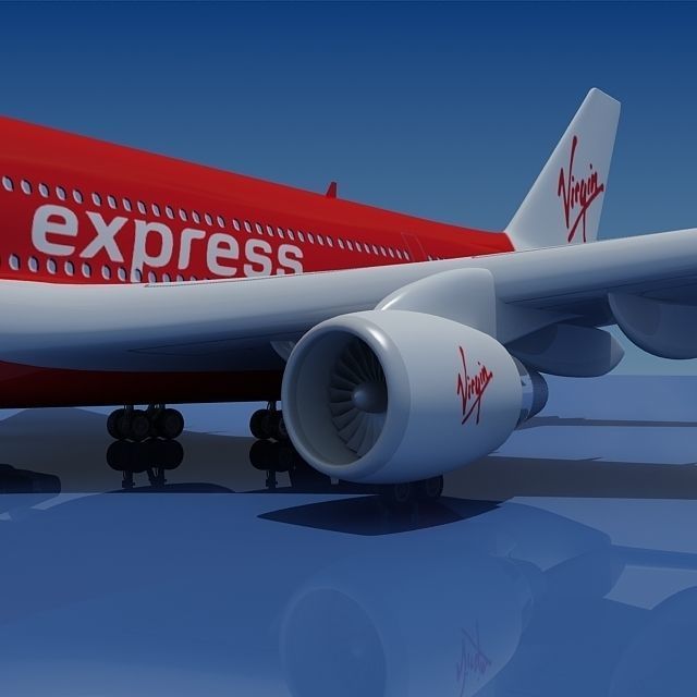 Virgin Express Model Airbus A380 3D model_4