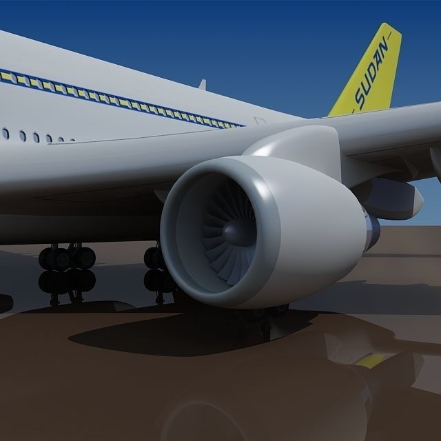 Sudan Airways Airbus A380 3D model_4