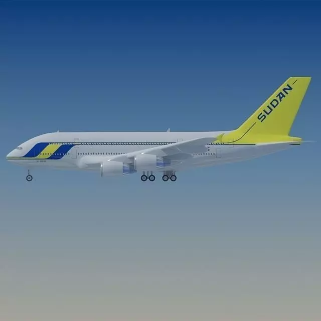 Sudan Airways Airbus A380 3D model_0