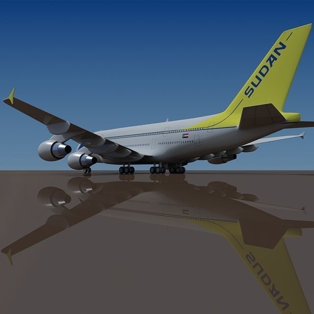 Sudan Airways Airbus A380 3D model_1