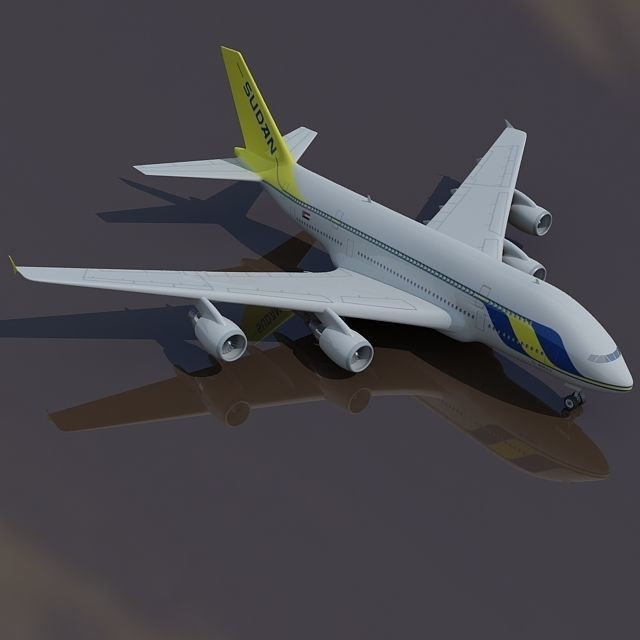 Sudan Airways Airbus A380 3D model_3