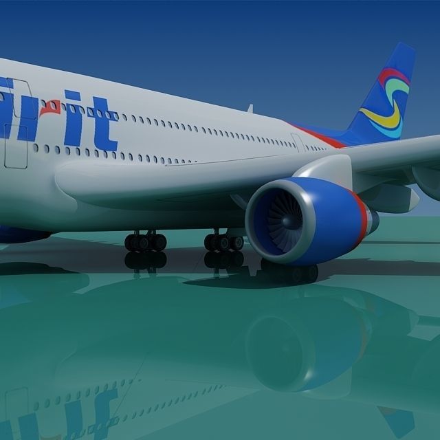 Textured Airbus A380 Spirit 3D model_5