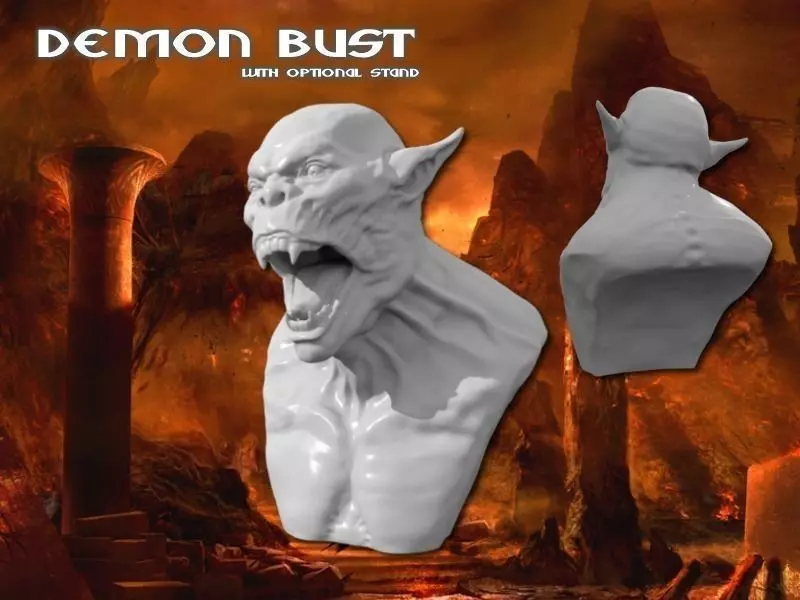 Demon Bust HD Free 3D print model