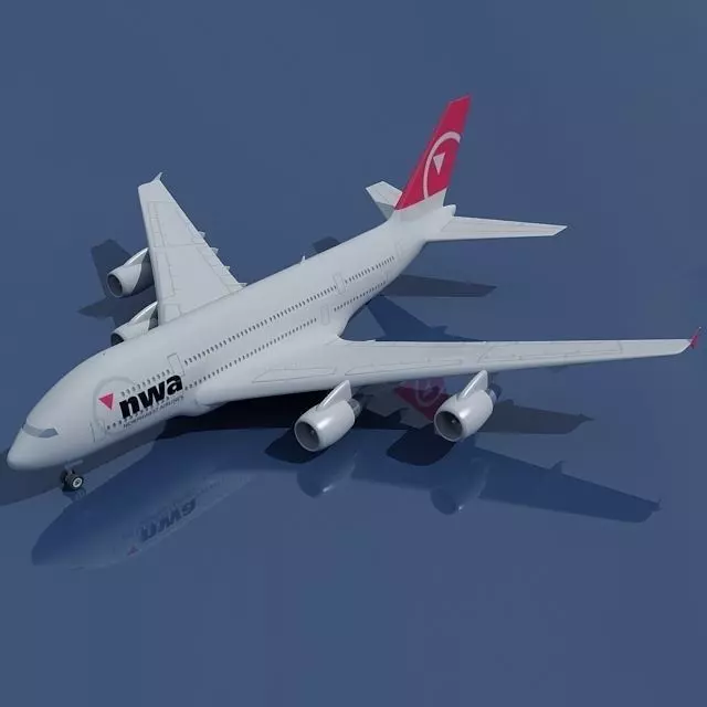 North West Airbus A380  3D model_0