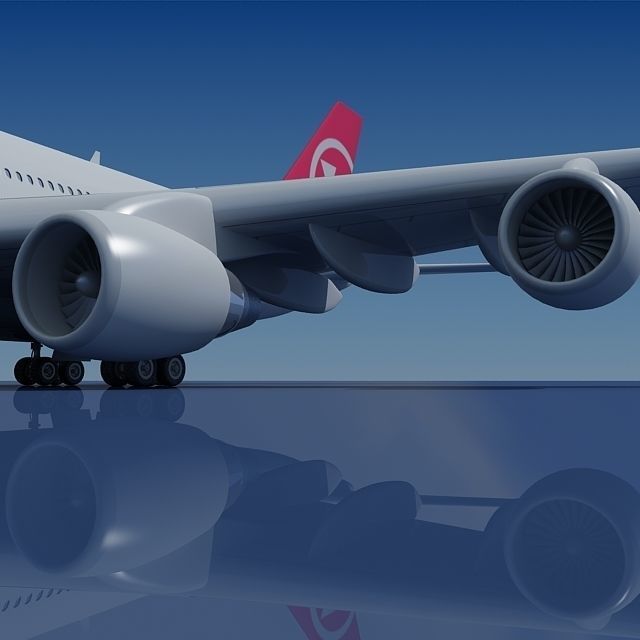 North West Airbus A380  3D model_3