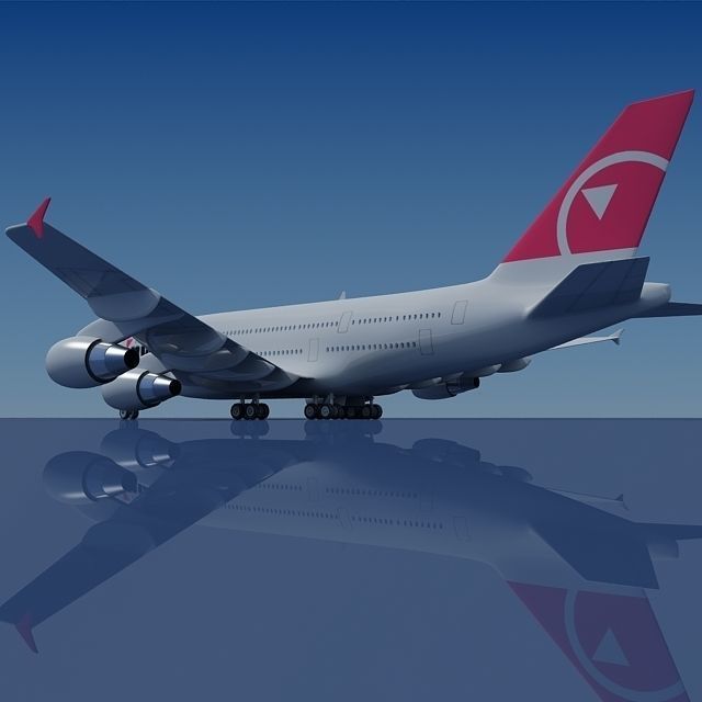 North West Airbus A380  3D model_5