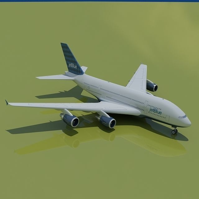 JetBlue Airlines Airbus A380 3D model_4