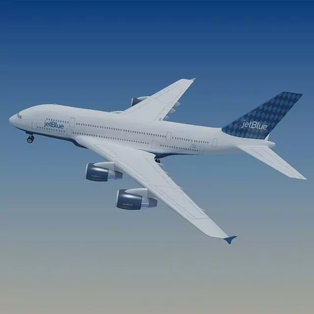 JetBlue Airlines Airbus A380 3D model_0