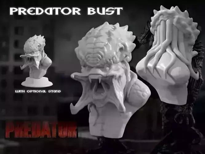Predator Bust Sculpt HD Free 3D print model