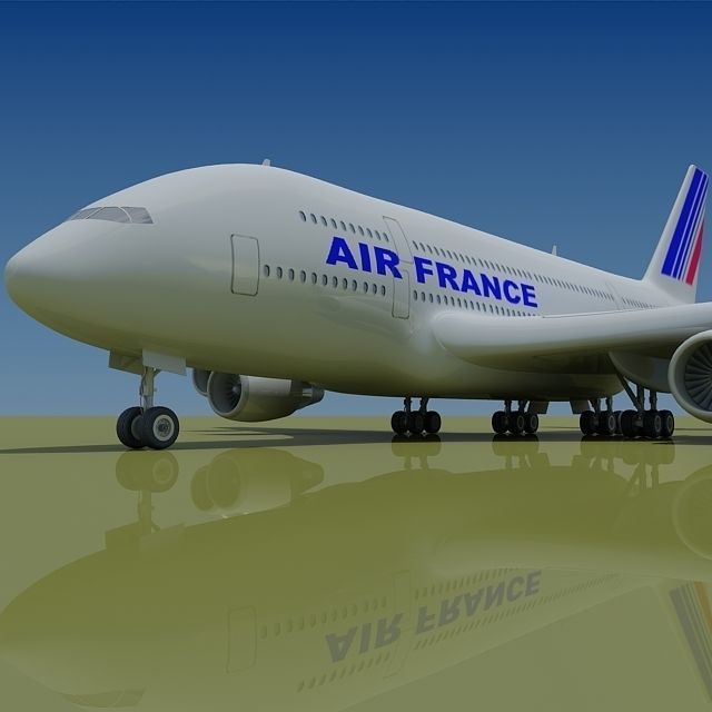 Air France 3D Model Airbus A380 3D model_4