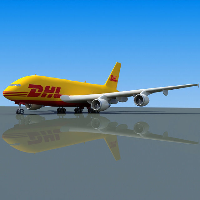DHL Textured Airbus 3D model_5