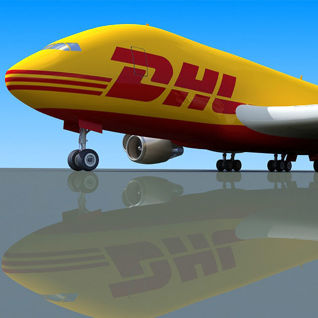 DHL Textured Airbus 3D model_6