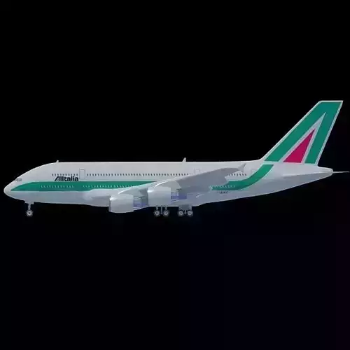 High Detailed Alitalia Airbu a380  3D model
