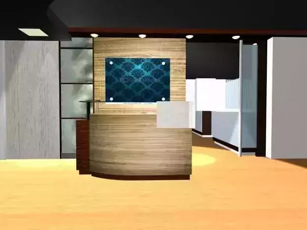 office reception area in modern