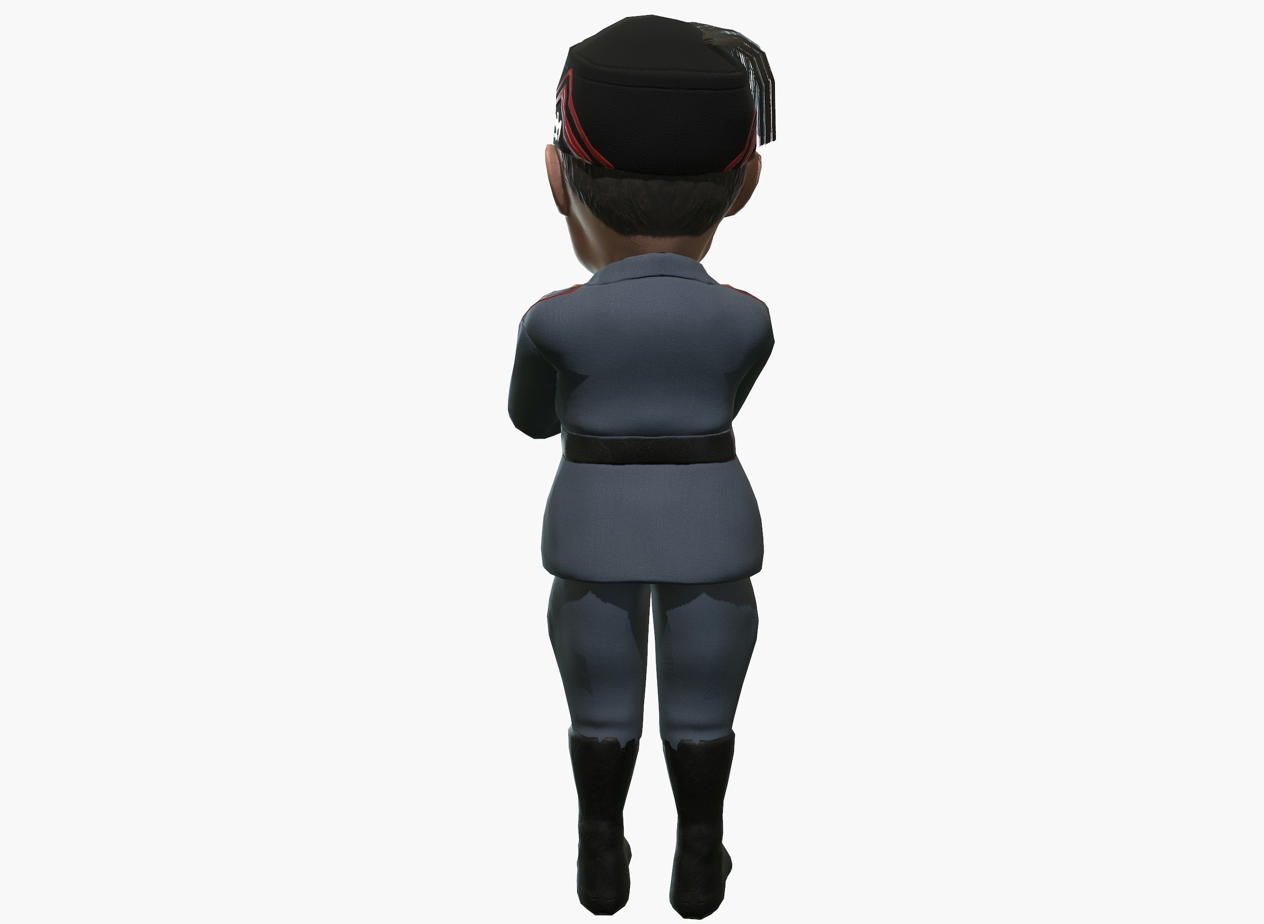 Benito Mussolini caricature rigged animated game character  Low-poly 3D model_14