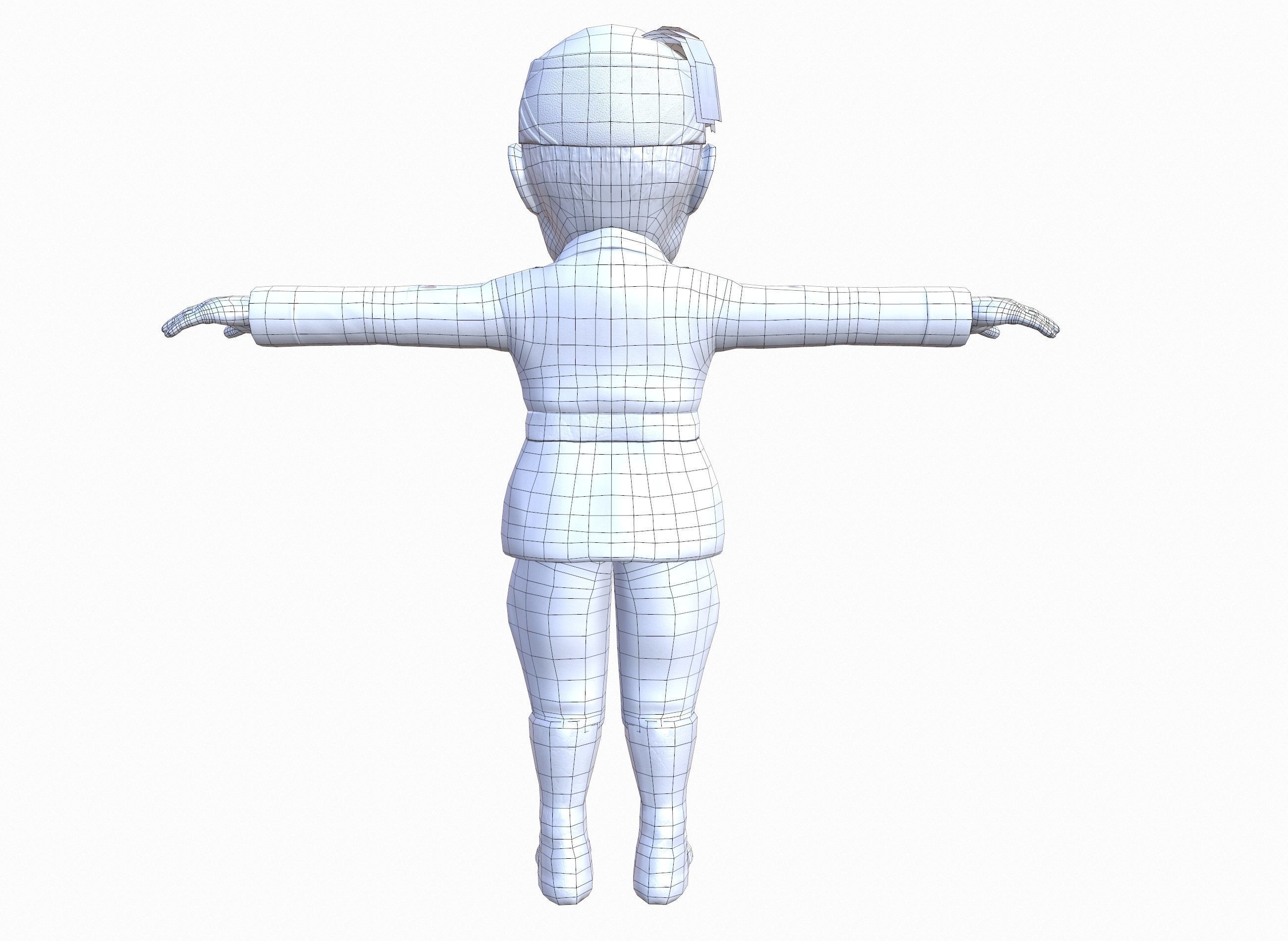 Benito Mussolini caricature rigged animated game character  Low-poly 3D model_22