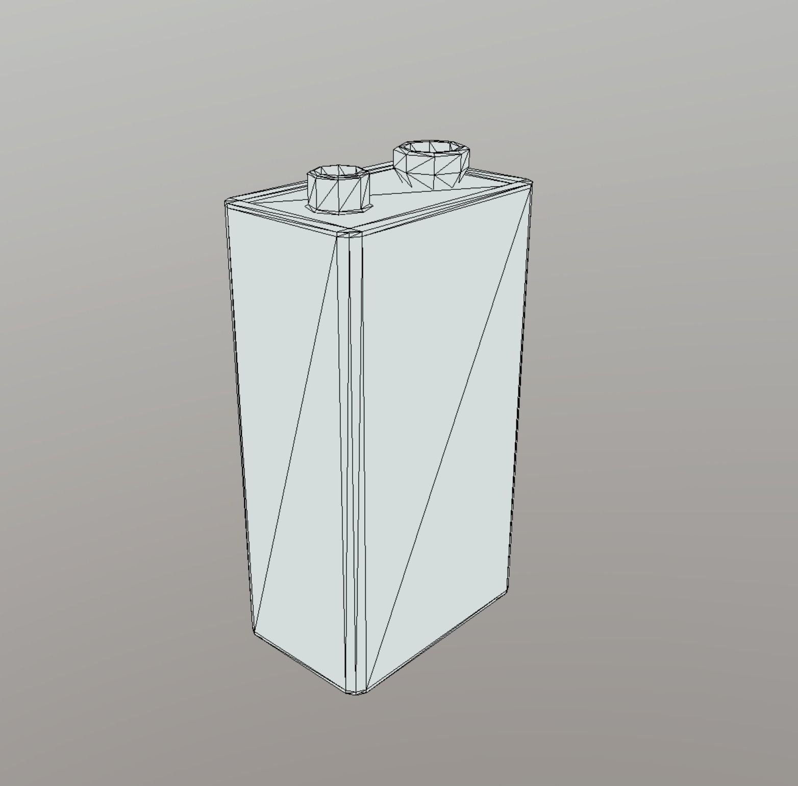 9V Battery low poly game ready Low-poly 3D model_3