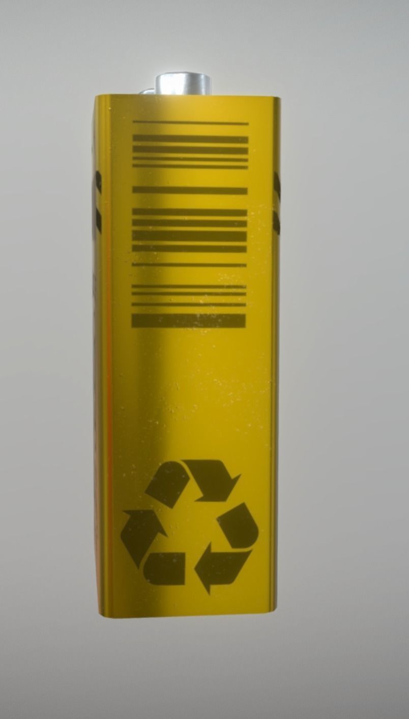 9V Battery low poly game ready Low-poly 3D model_4