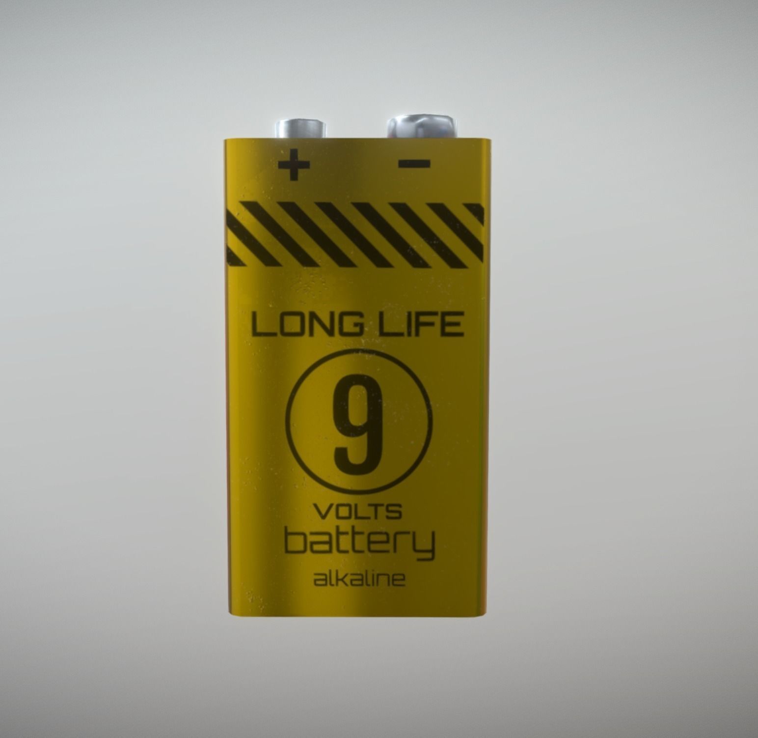 9V Battery low poly game ready Low-poly 3D model_9