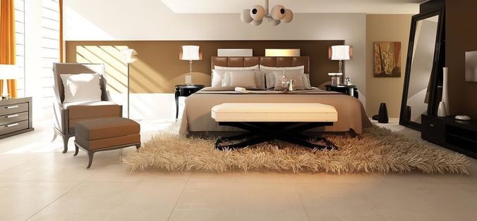 Classic Bedroom Low-poly 3D model