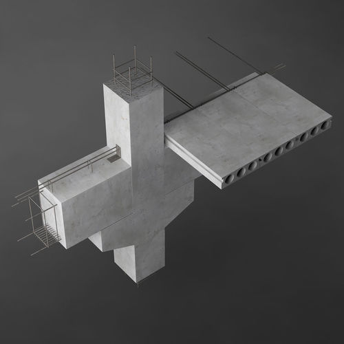 Construction detail 01 beam column connection 3D model