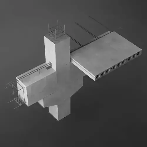 Construction detail 01 beam column connection 3D model