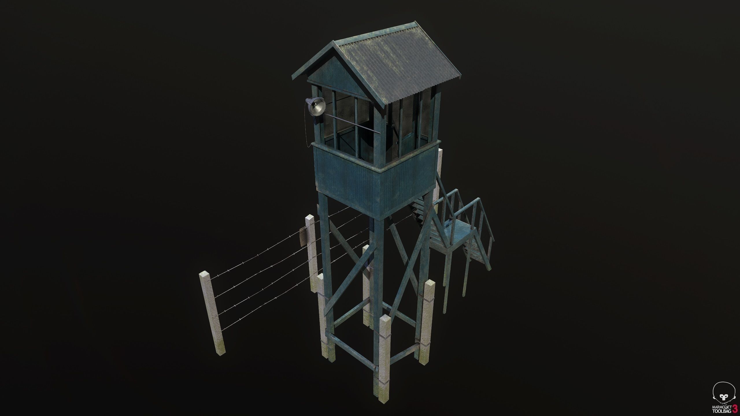 Soviet tower Low-poly 3D model_11