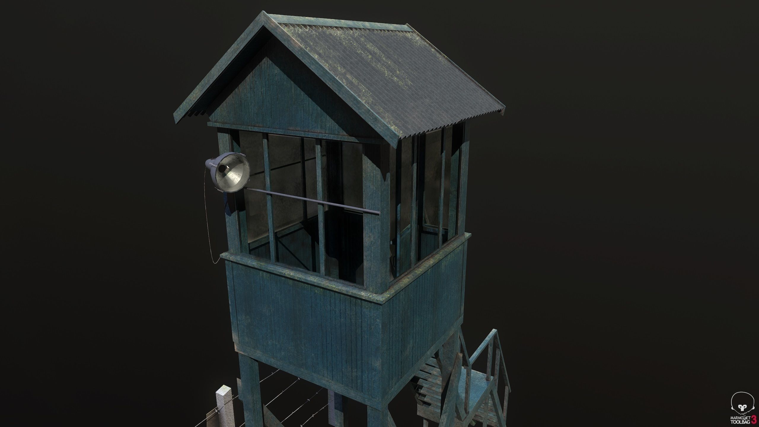 Soviet tower Low-poly 3D model_12