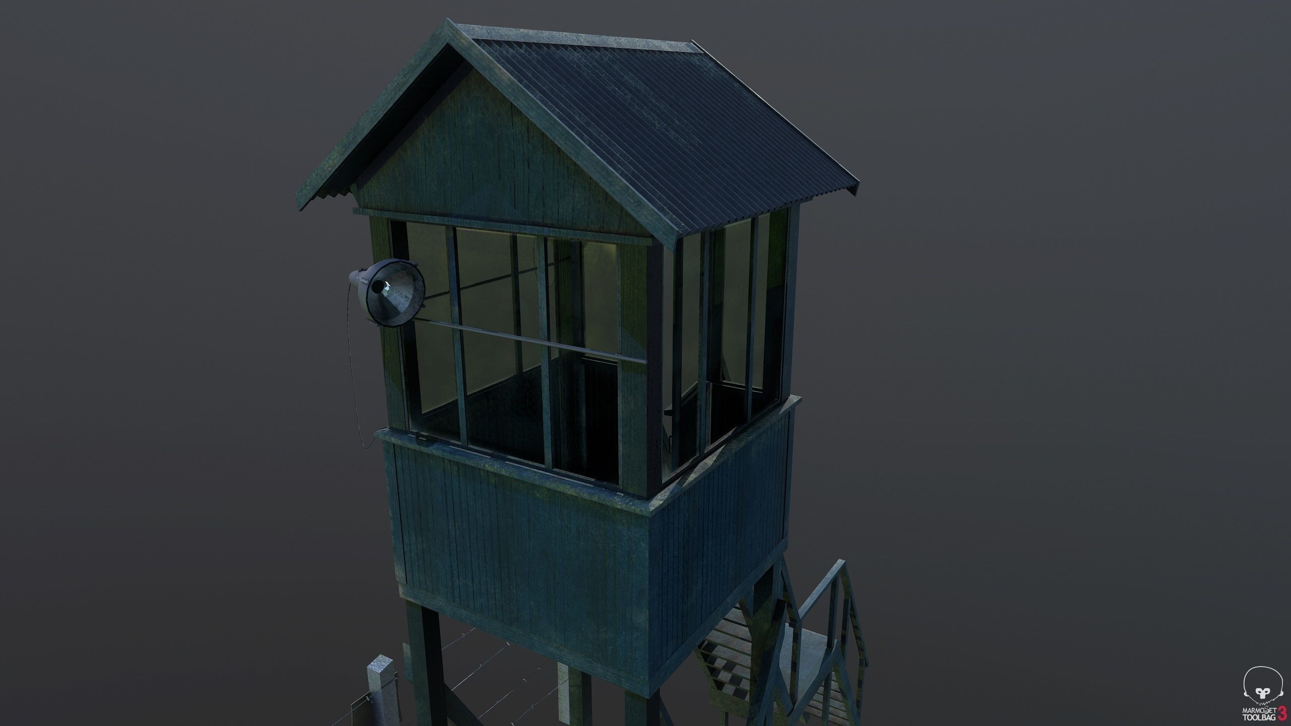Soviet tower Low-poly 3D model_10