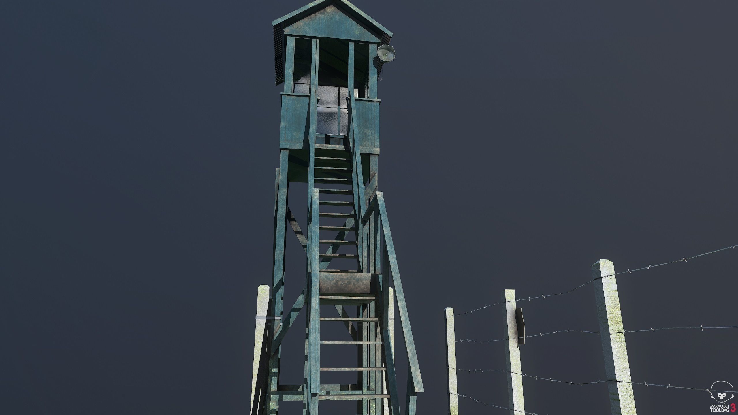 Soviet tower Low-poly 3D model_5