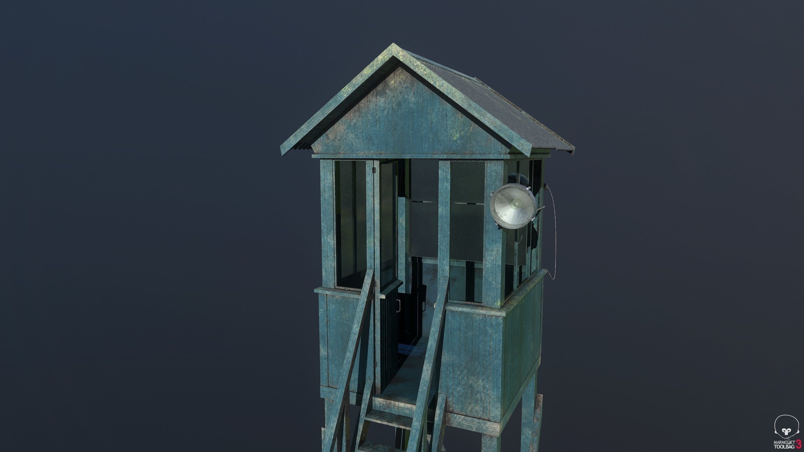 Soviet tower Low-poly 3D model_7